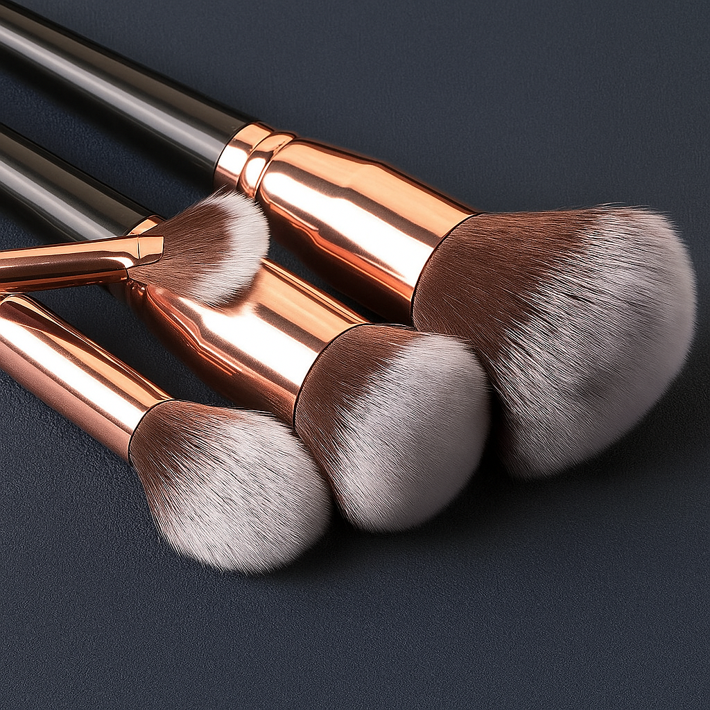15-Piece Makeup Brush Set – Black & Rose Gold